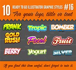 illustrator图形样式－10个标志展示风格：10 Logo Graphic Styles #16